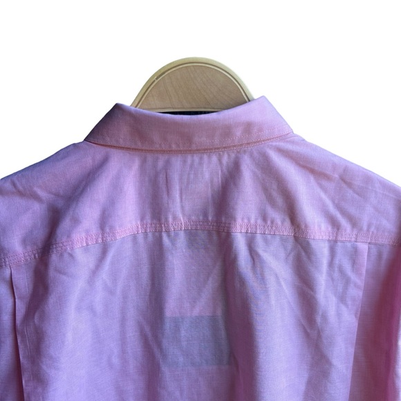 L.L. Bean Men's Wrinkle-Free Sunlit Coral Button-Down Shirt Short Sleeve M-Reg - Picture 11 of 12